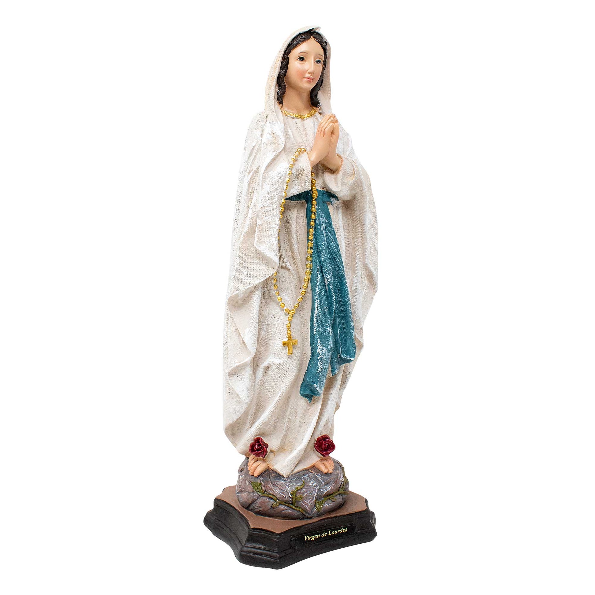 MrcjSales - Our Lady Of Lourdes Resin Statue | Multiple Sizes | Durable Religious Icon for Church, Home Decor, Altars | Spanish Name Engraved image 1