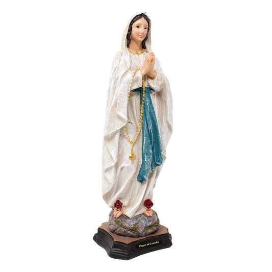 MrcjSales - Our Lady Of Lourdes Resin Statue | Multiple Sizes | Durable Religious Icon for Church, Home Decor, Altars | Spanish Name Engraved image 1
