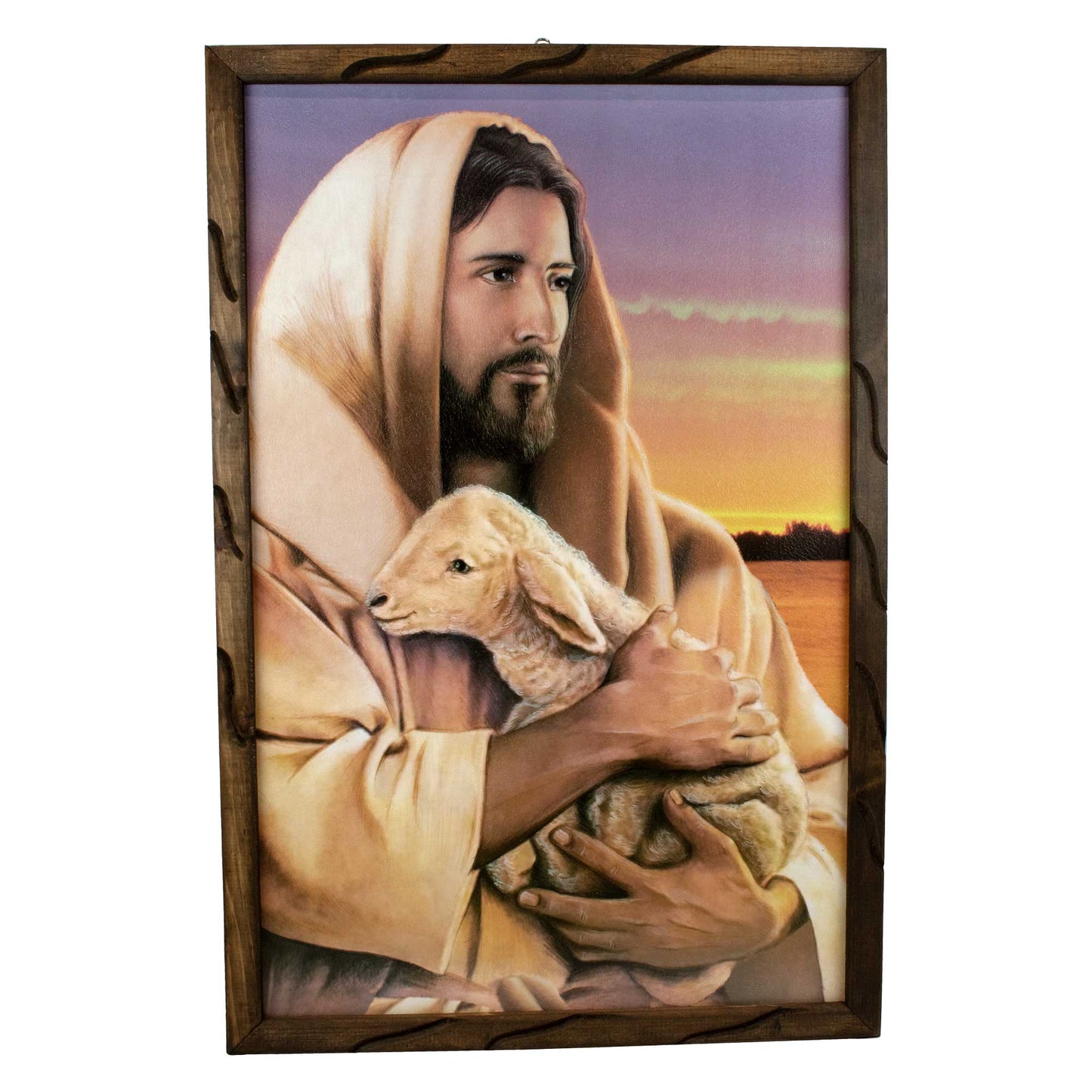 Mrcjsales: The Good Shepherd Wooden Frame |Healing Icon | Unique & Authentic | Perfect Gift | Multiple Sizes - L | 36"x24" image