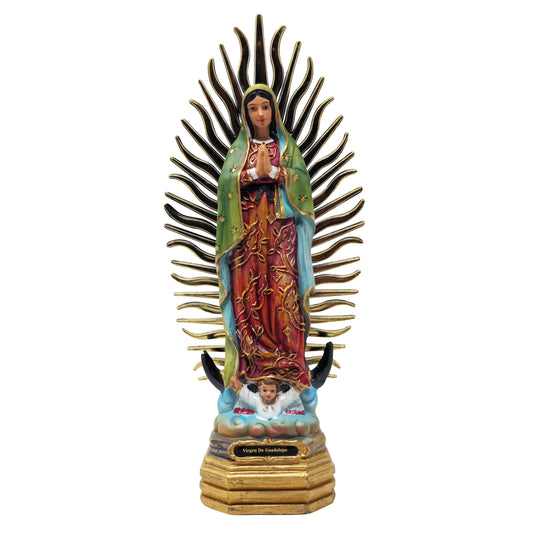 MrcjSales - Our Lady Of Guadalupe Resin Statue | Handcrafted Religious | Multiple Sizes for Church Decor, Home Altars - S x 8" inches image