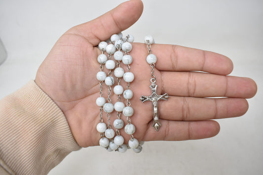Miraculous virgin Mc Marble Rosary image 4