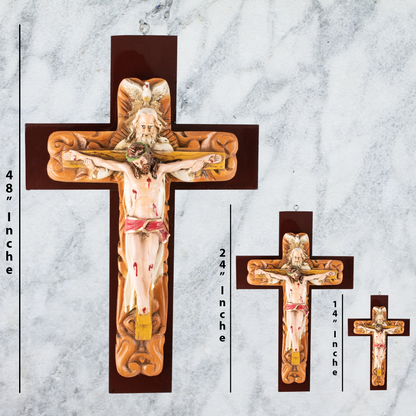 Mrcjsales: Holy Trinity Crucifix | Santísima Trinidad Cruz | Polyester & Resin | Unique Design | Multiple Sizes | Made in Mexico | Perfect Christian Gift! image 4
