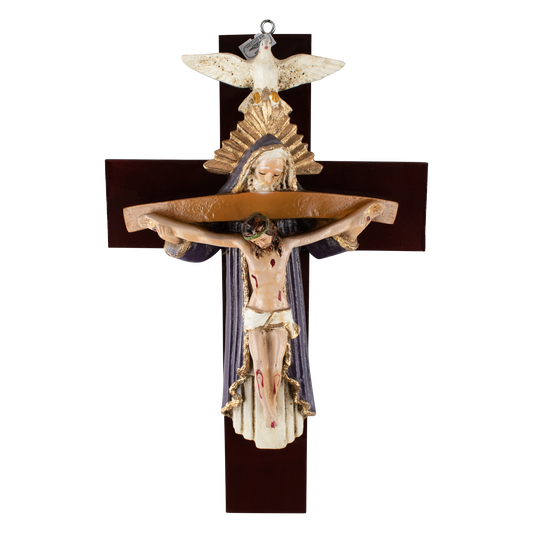 Mrcjsales: Holy Trinity Purple Crucifix | Santísima Trinidad Cruz | Polyester & Resin | Multiple Sizes | Made in Mexico | Perfect Christian Gift! image 0