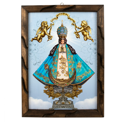 Mrcjsales - Our Lady of Saint John of the Lakes – Rustic Frame, Multiple Sizes, Mexican Art, Symbolizes Hope, Love, Strength. Perfect Home Decor image 3