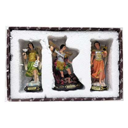 MrcjSales Gabriel, Raphael, Michael Archangels Set | Quality Resin | Detailed Statues | Spanish Names | Gift-Ready Box | Multiple Sizes | Spiritual Decor image 2