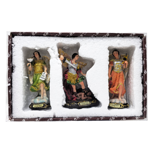 MrcjSales Gabriel, Raphael, Michael Archangels Set | Quality Resin | Detailed Statues | Spanish Names | Gift-Ready Box | Multiple Sizes | Spiritual Decor image 2