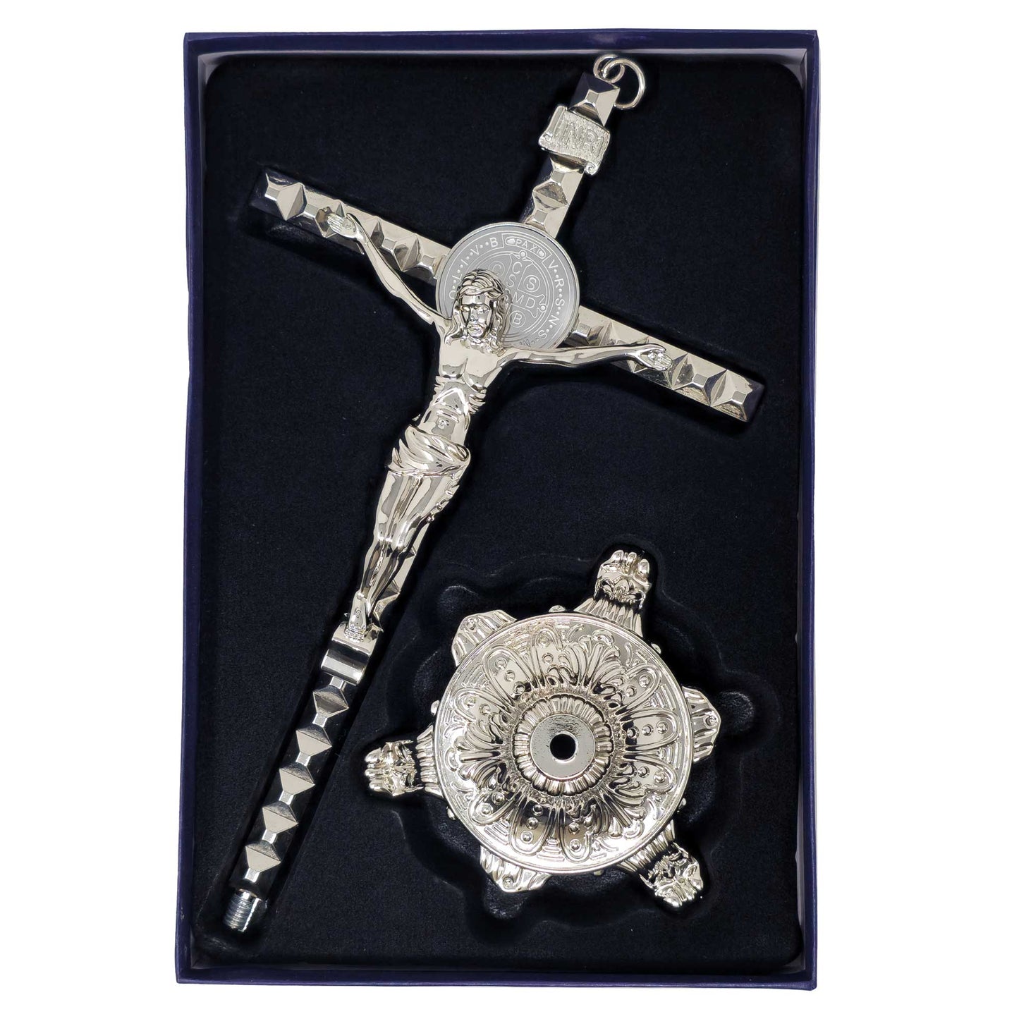 MrcjSales - Saint Benedict Cruz Silver | Removable Base for Versatility | Ideal Gift for Religious Occasions image 3