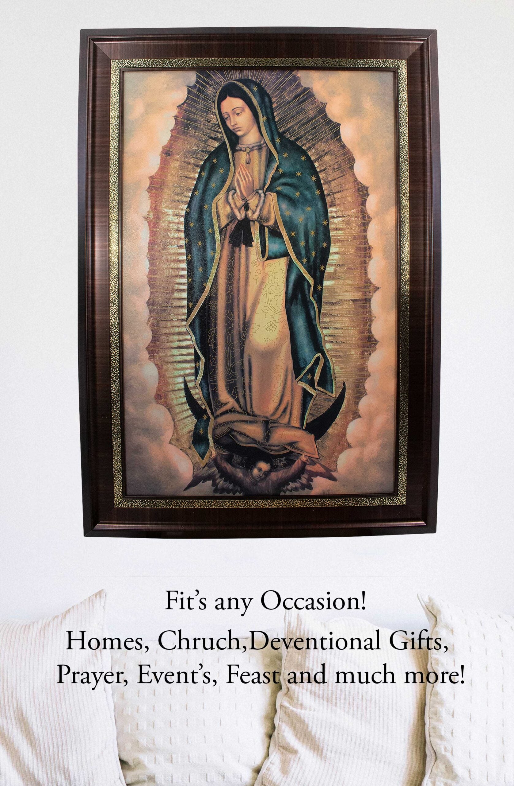 MrcjSales - Our Lady of Guadalupe Original Marco Frame | Oil/Wood | 41x29 Inches | Very Detailed image 3