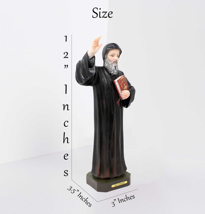 MrcjSales - Saint Charbel Resin Statue | Multiple Sizes | Durable Craftsmanship | Inspirational Church Decor Symbolizing Faith and Devotion | Spanish Name 'San Charbel' Emblazoned image 2