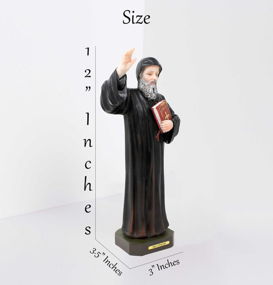 MrcjSales - Saint Charbel Resin Statue | Multiple Sizes | Durable Craftsmanship | Inspirational Church Decor Symbolizing Faith and Devotion | Spanish Name 'San Charbel' Emblazoned image 2