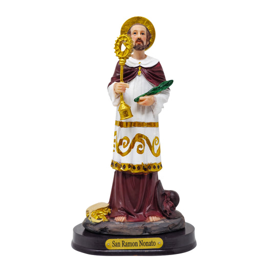 MrcjSales - Saint Ramon Nonato Statue | San Ramón Nonato | Multiple Sizes | Realistic Resin Craft | Ideal for Church, Home, Gifts - S x 8" inches image