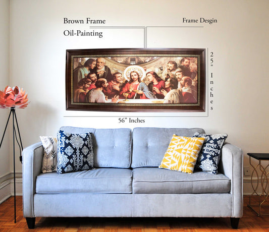 MrcjSales - Last Supper Da Vinci Marco Brown Frame | Oil/Wood | Multiple Sizes | Very Detailed image 2