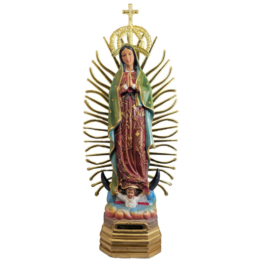 MrcjSales - Our Lady Of Guadalupe Resin Statue | Handcrafted Religious | Multiple Sizes for Church Decor, Home Altars image 6