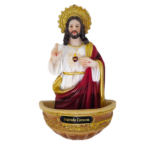 Sacred Heart of Jesus Wall Plaque Holy Water Holder image 0