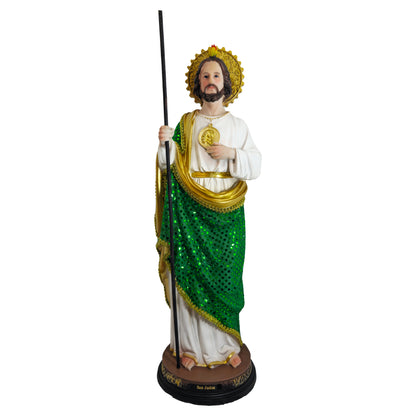 MrcjSales St. Judas Green Cloth Statue | Patron Saint of Hope | Durable Resin | Intricate Detail | Church/Home Decor | Gift for All Occasions image 2
