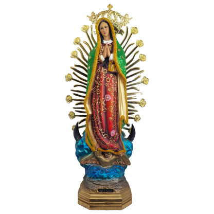 MrcjSales - Our Lady of Guadalupe Green Dress Statue - Multiple Sizes | Realistic Resin Material | Perfect for Home Decor | Iconic Symbol of Faith image 5