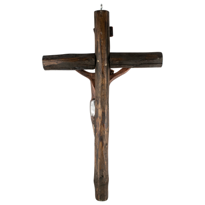 Mrcjsales: Jesus Christ Silver-Bronze | Wooden Trunk | Tree Trunk & Resin | Mexican Design | Faith Symbol | Warning: Thorn Crown | Handmade Alterations image 7