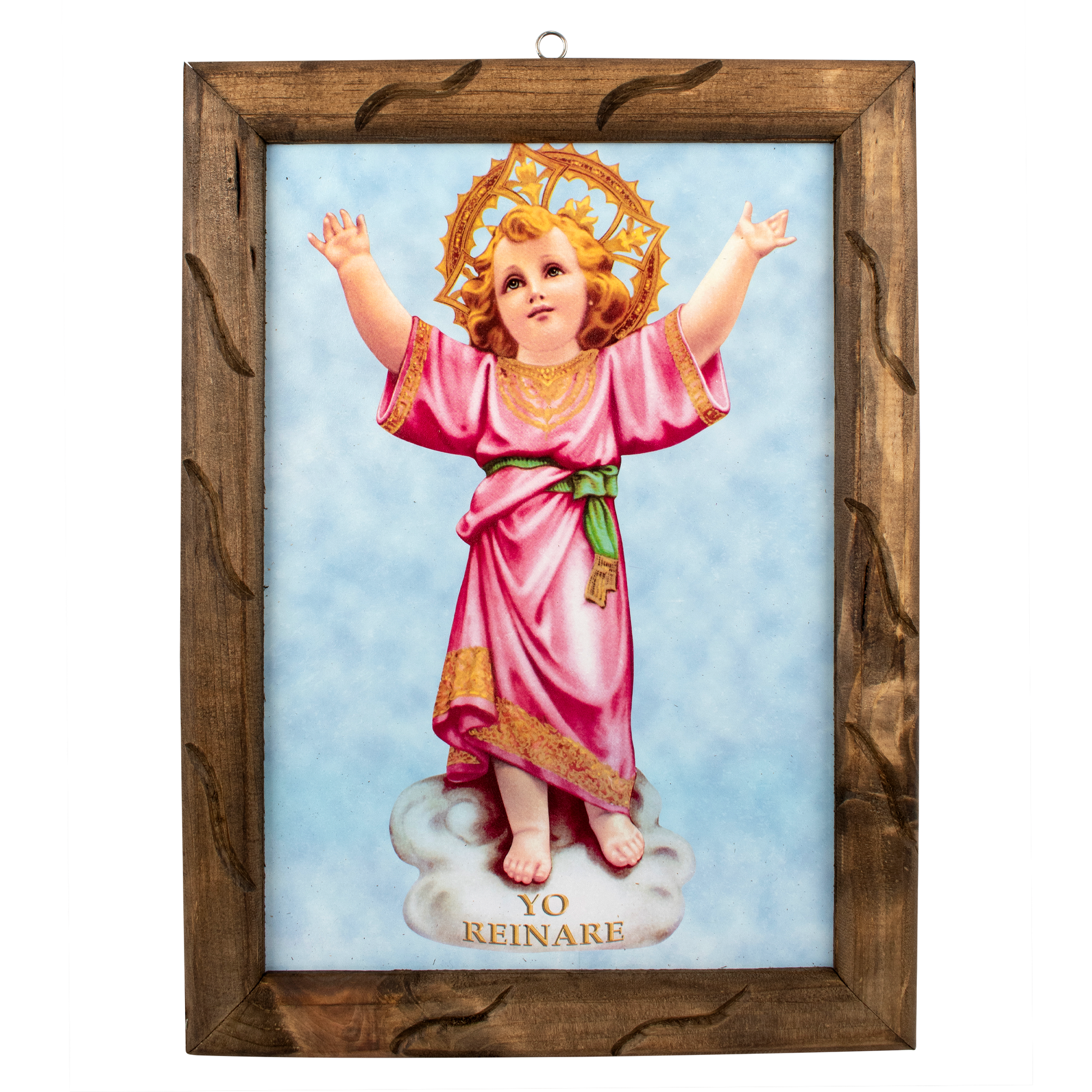 Mrcjsales: Divine Child Wooden Frame | Mexican Religious Art | Healing Icon | Unique & Authentic | Perfect Gift | Multiple Sizes! - M | 18"x13" image