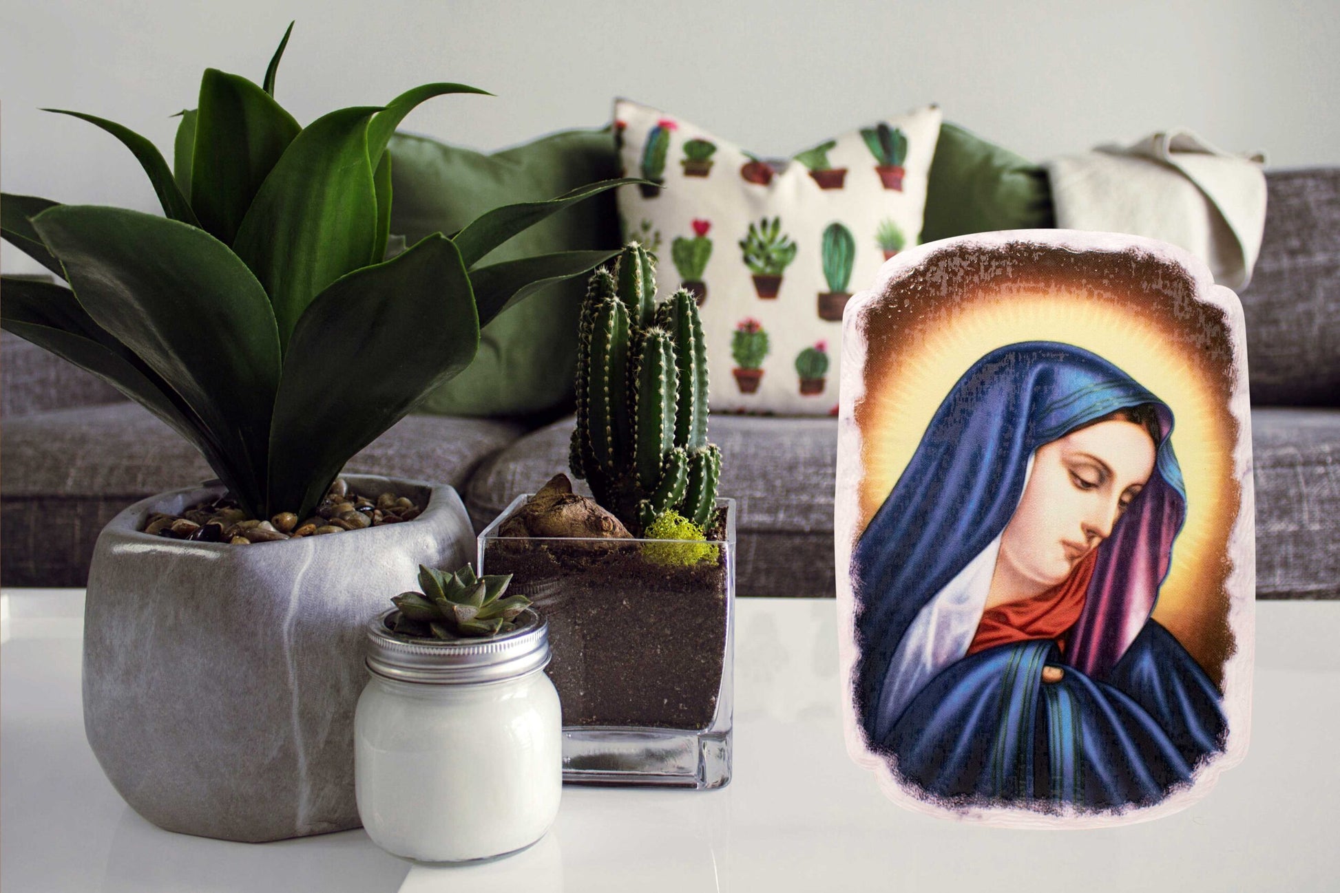 Mrcjsales: Lady of Sorrows Plaque | Pregamino | Devotional Resin Craft | Office, Church | Iconic Figure for Timeless Devotion image 3