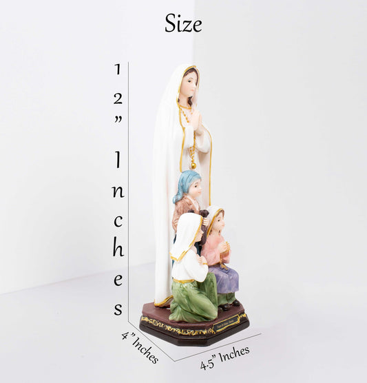 MrcjSales - Virgin of Fatima w/Kids Resin Statue | Multiple Sizes |  Virgen de Fatima image 2