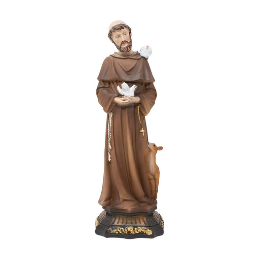 MrcjSales - San Francisco de Asis Resin Statues | Multiple Sizes | High-Quality Craftsmanship | Perfect for Church, Home Decor, Gifts image 0
