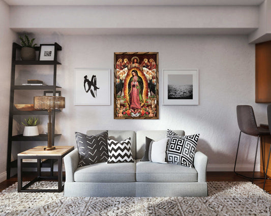 Mrcjsales - Guadalupe Serenity – Rustic Frame, Divine Symbol, Perfect Home Decor or Thoughtful Gift for Special Occasions. image 1