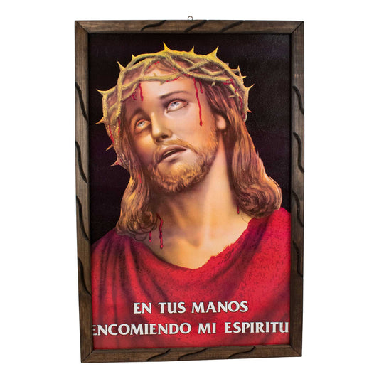 Mrcjsales - Face of Jesus – Rustic Frame, Multiple Sizes, Mexican Art, Symbolizes Hope, Love, Strength. Perfect Home Decor & Unique Gift! image 0