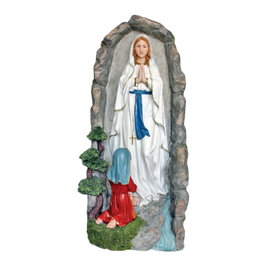 Our Lady of Lourdes Statue (Estatua de Nuestra Señora de Lourdes) | 36" Tall Resin Religious Decor | Perfect for Home, Church, or Outdoor Use image 0