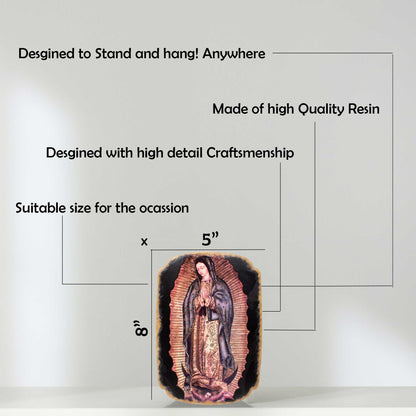 Mrcjsales: Our Lady of Guadalupe Plaque | Pregamino | Resin Craftsmanship | Unique Cultural Symbol image 6