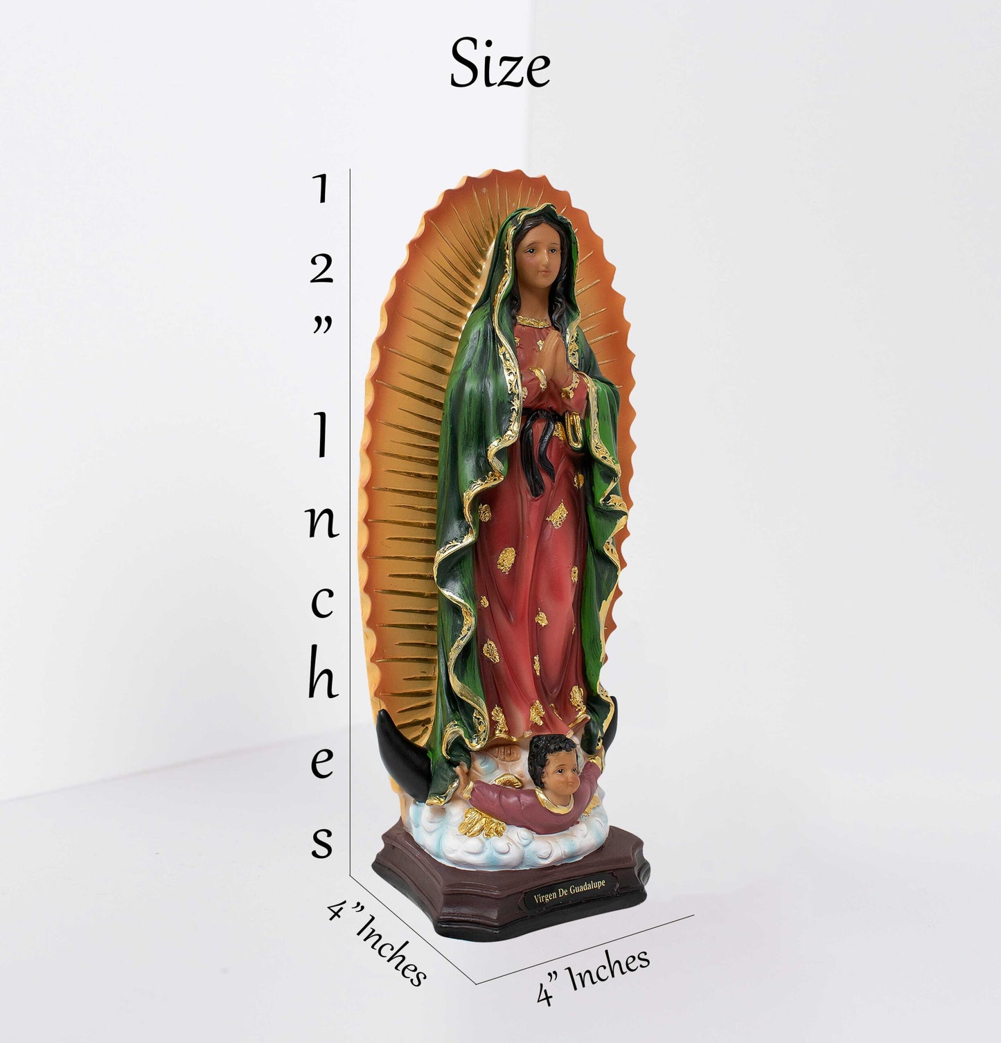 Our Lady of Guadalupe Statue, 8, 12, 16, 24 Inches, Resin, Perfect for Church, Home Decor, Religious Gift, Virgen de Guadalupe Statue mrcjsales image 3
