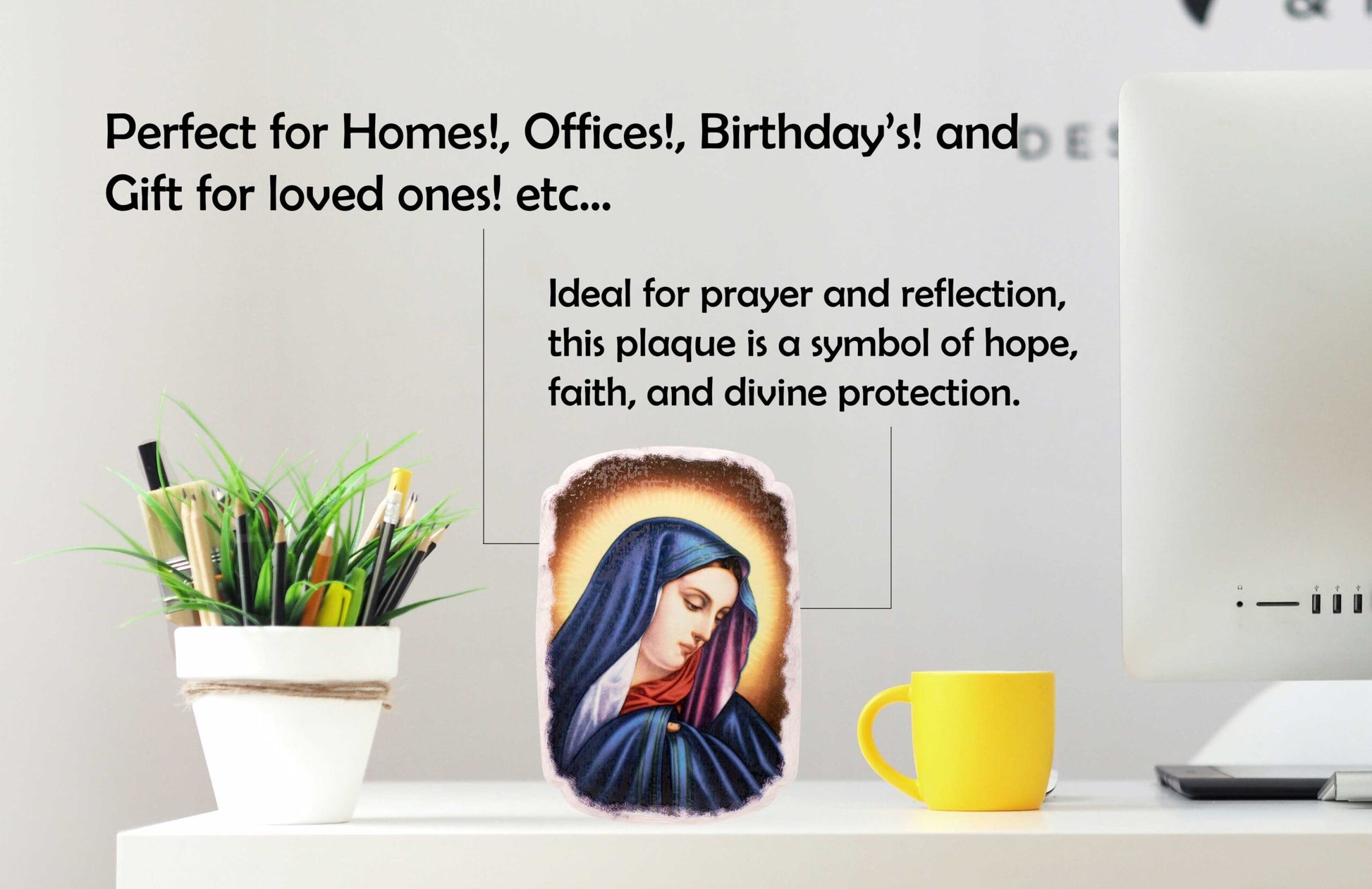 Mrcjsales: Lady of Sorrows Plaque | Pregamino | Devotional Resin Craft | Office, Church | Iconic Figure for Timeless Devotion image 6