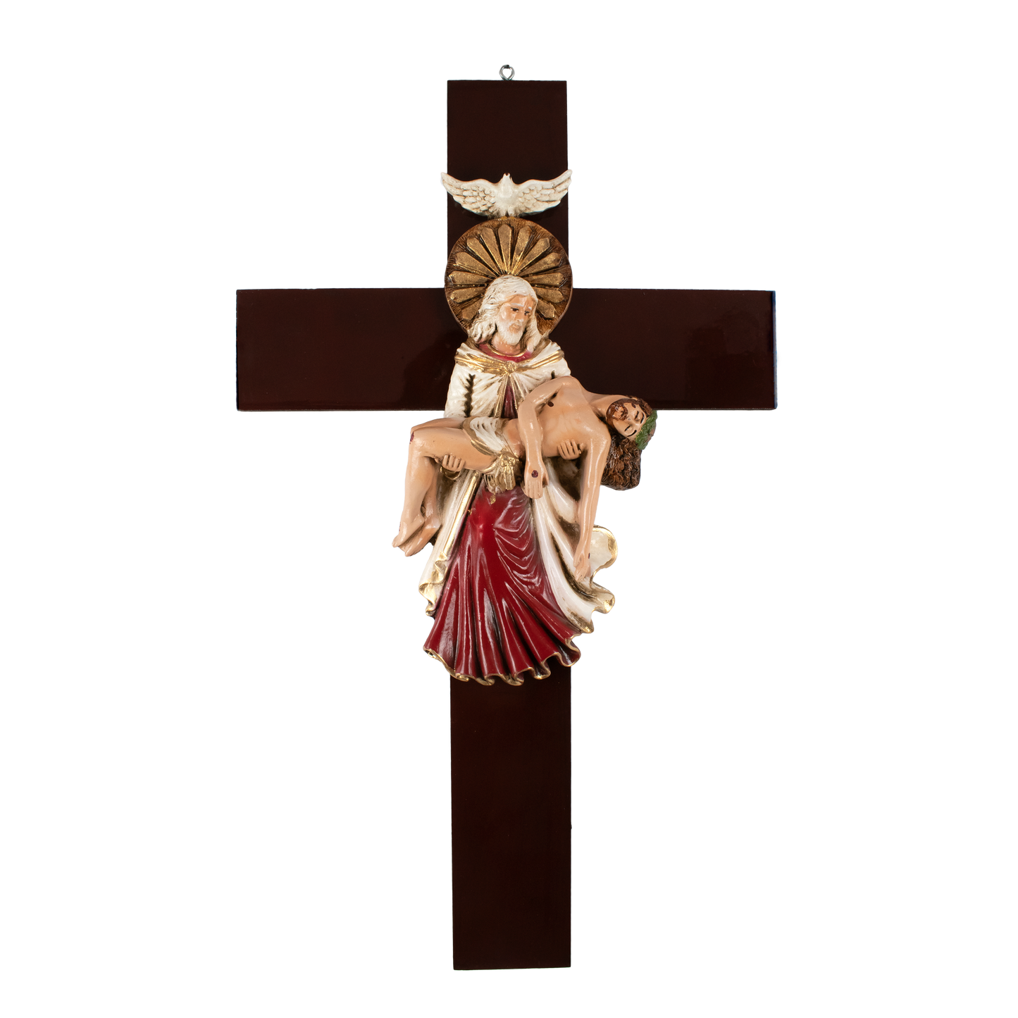 Mrcjsales: Holy Trinity Crucifix | Santísima Trinidad Cruz | Religious Gift | Polyester Resin Art | Made in Mexico | Sizes for Every Occasion - M | 24" image