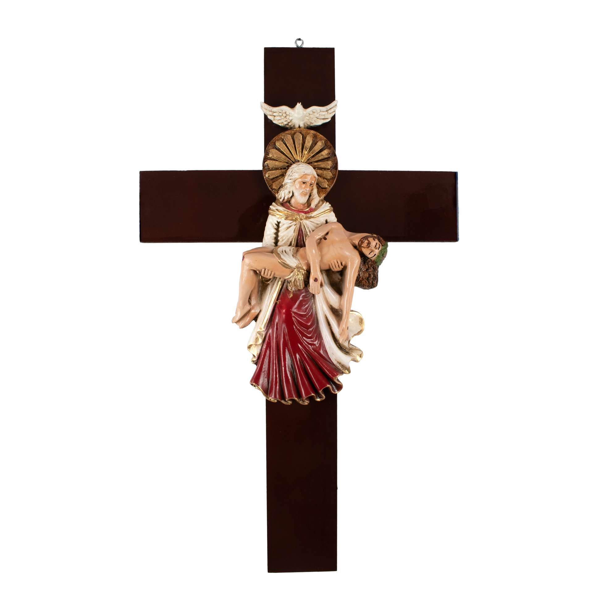 Mrcjsales: Holy Trinity Crucifix | Santísima Trinidad Cruz | Religious Gift | Polyester Resin Art | Made in Mexico | Sizes for Every Occasion - M | 24" image