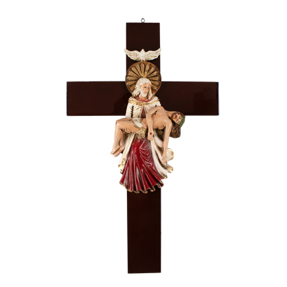 Mrcjsales: Holy Trinity Crucifix | Santísima Trinidad Cruz | Religious Gift | Polyester Resin Art | Made in Mexico | Sizes for Every Occasion - M | 24" image
