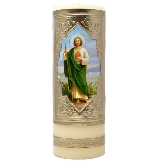 mrcjsales - Saint Judes Easter Candle - 7" Inches, 1/2 Kilos - Pure Wax - Off-White - Versatile Decoration - Meaningful Gift with Safety Measures image 0