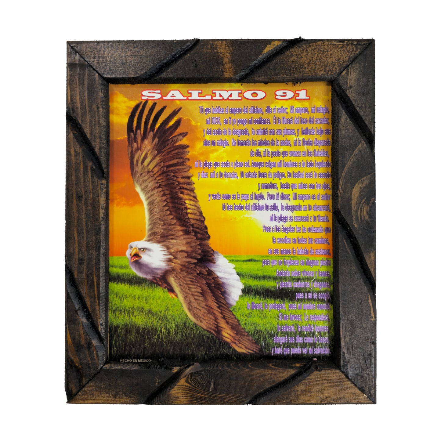 Mrcjsales - Psalm 91 – Rustic Frame, Multiple Sizes, Mexican Art, Symbolizes Hope, Love, Strength. Perfect Home Decor & Unique Gift! image 3