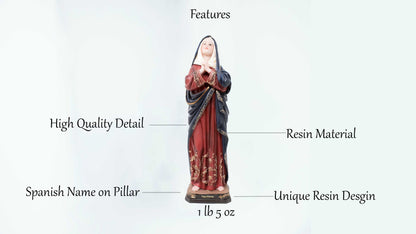 MrcjSales - Virgen Dolorosa Resin Statue | Multiple Sizes | Church Decor for Services, Home, Gifts, and Celebrations image 3