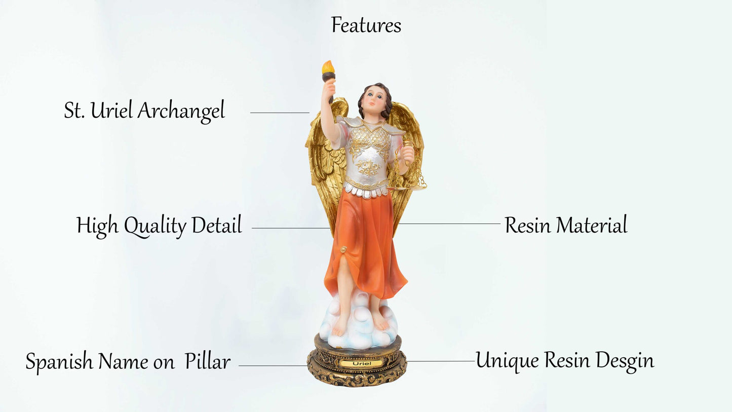 MrcjSales - Archangel Uriel Statues | Multiple Sizes | Resin Craftsmanship | Faithful Home Decor image 3