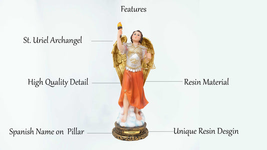 MrcjSales - Archangel Uriel Statues | Multiple Sizes | Resin Craftsmanship | Faithful Home Decor image 3