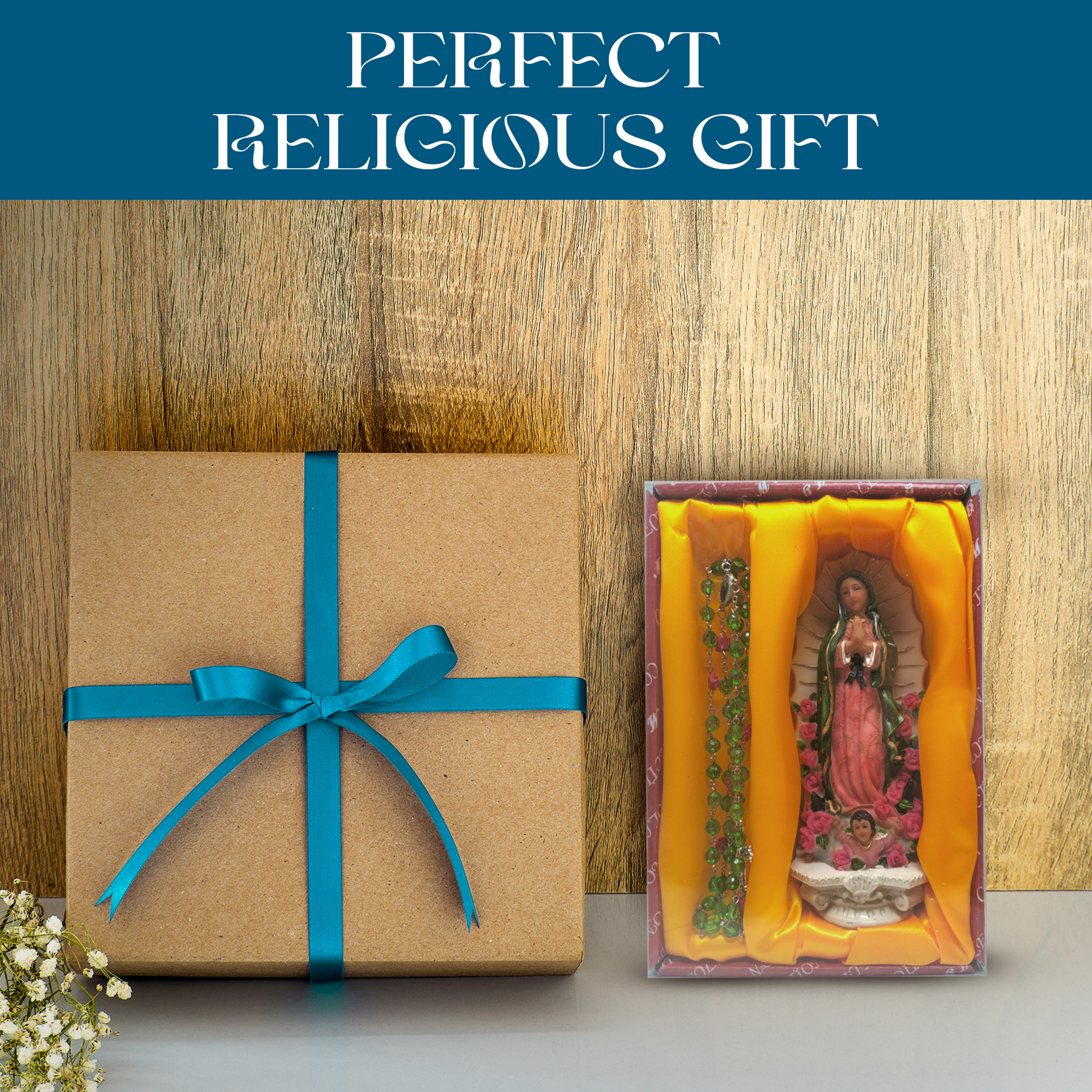 Lady of Guadalupe Statue – Virgen de guadalupe 8-Inch Religious Figurine – Durable Resin for Home Altar, Prayer Space, or Gift image 5