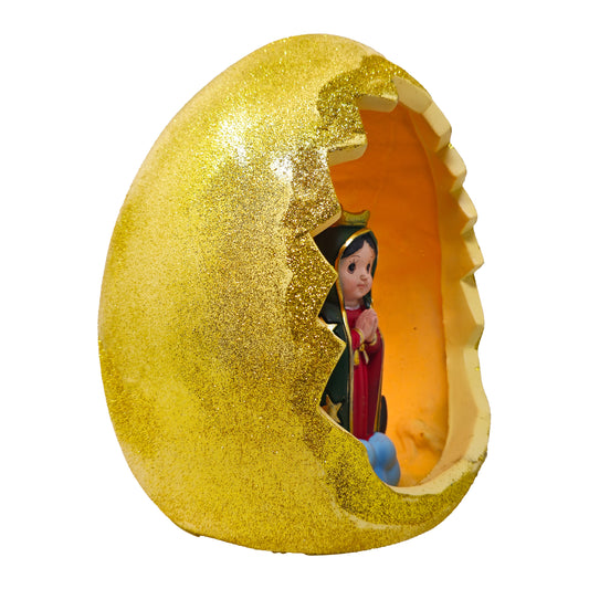 Our Lady of Guadalupe Egg Lamp - Unique Multi-Colored Decor - Symbol of Devotion - 6 & 12 inches- Easy to Use - Quality Materials - MrcjSales image 1