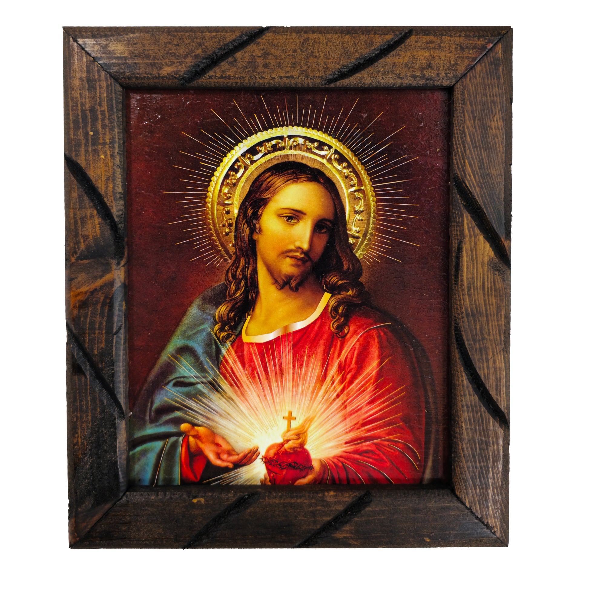 Mrcjsales - Sacred Heart - Rustic Frame, Mexican Artistry, Hopeful Symbol, Ideal Gift for Spiritual Comfort. Unique and Timeless! image 4