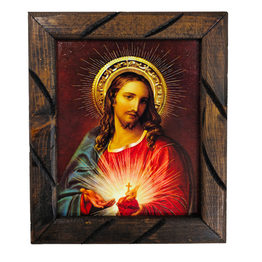 Mrcjsales - Sacred Heart - Rustic Frame, Mexican Artistry, Hopeful Symbol, Ideal Gift for Spiritual Comfort. Unique and Timeless! image 4
